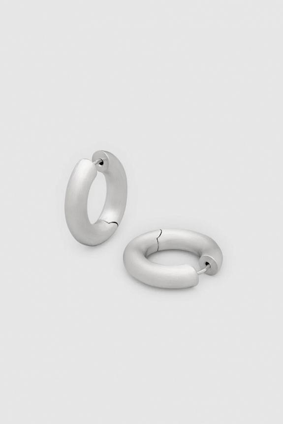 Chunky Hoops Satin Medium Silver | Tom Wood | Dame | Retro